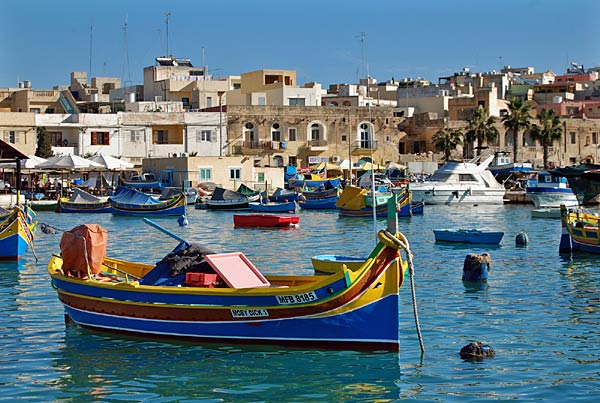 A small fishing village in Malta